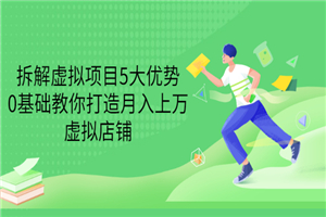 拆解虚拟项目5大优势，0基础教你打造月入上万虚拟店铺