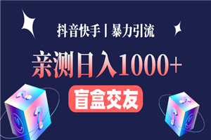 亲测交友副业丨有手就行的抖音快手暴力引流