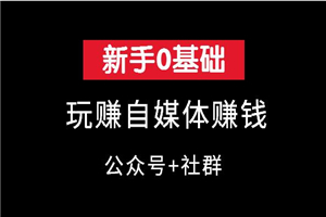 新手0基础玩赚自媒体（公众号+社群运营）