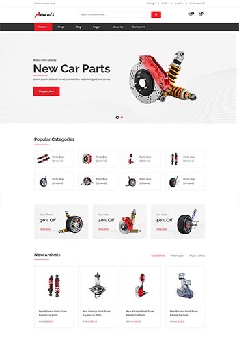 汽车配件商城前端HTML5网站模板