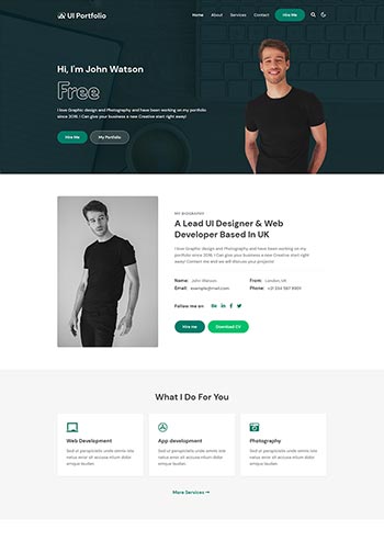 网页设计师个人简历展示网页模板