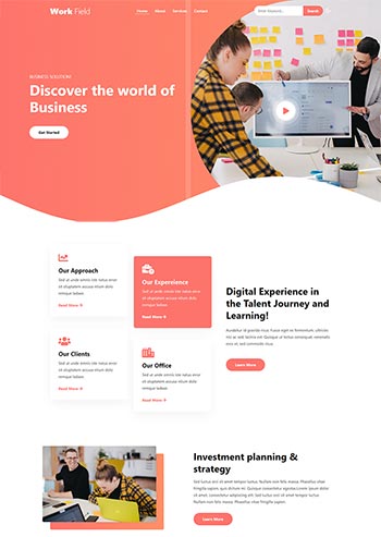 橙色商务营销方案策划响应式静态html网页模板