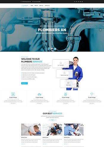 HTML5管道疏通维修服务公司网站模板