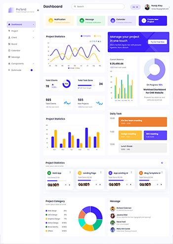 简约的项目管理后台管理HTML模板