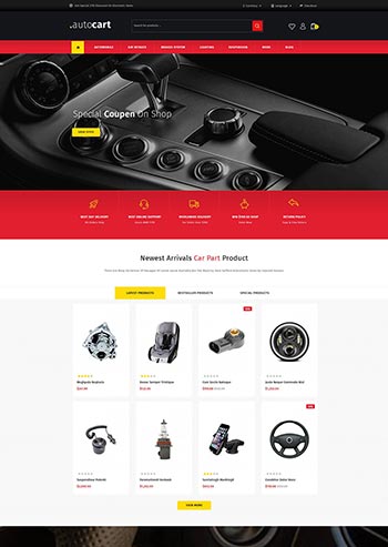 高端大气的html汽车零件电商网站模板