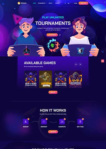 电子游戏手柄销售官网HTML模板