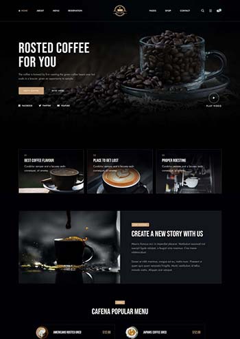 咖啡奶茶店铺HTML5电商模板