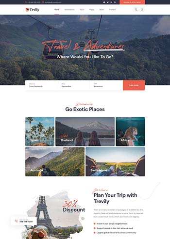响应式的旅游团报名服务网站模板