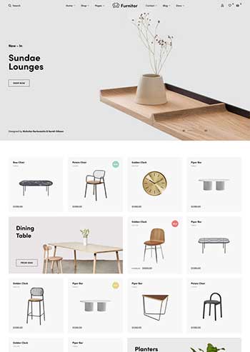 简约的家具商店HTML响应式模板