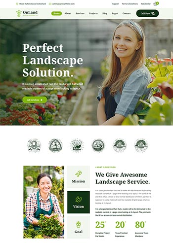 绿色的园林种植公司网页模板