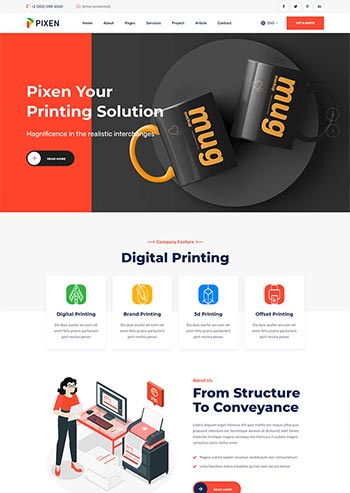 平面广告印刷设计公司HTML5模板