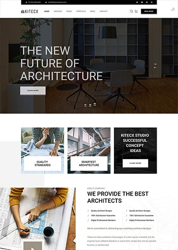 黑色大气简约的室内建筑行业HTML模板