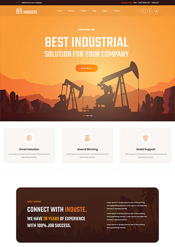 橙色橘多用途的工业生产企业网站模板