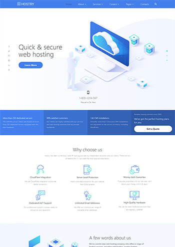 web服务器托管公司 IDC虚拟主机运营商官网静态html模板