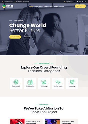 创业投资众筹平台静态HTML5模板