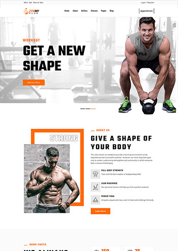 html5健身俱乐部静态网站模板