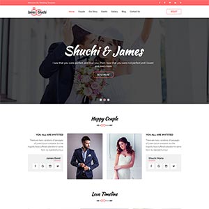 红色的婚纱婚礼摄影公司HTML静态bootstrap模板